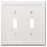 Amerelle 149TTW Wallplate, 4-7/8 in L, 4-15/16 in W, 2 -Gang, Steel, White